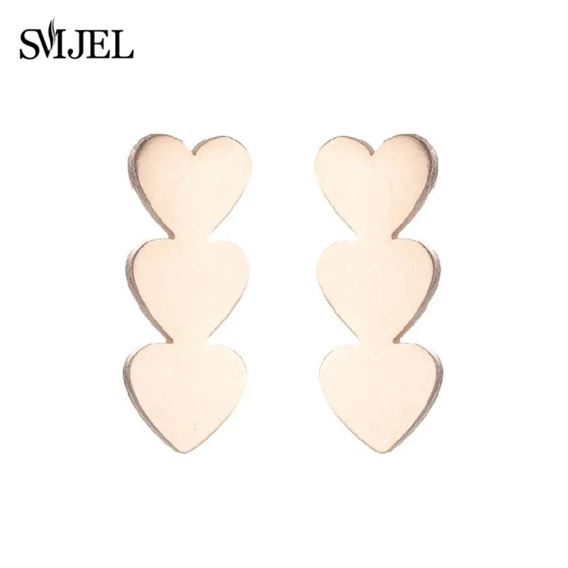 Stainless Steel Creative Poker Ace Stud Earrings Small Black Heart Spades Earrings for Women Girls Jewelry Unique Design Earings