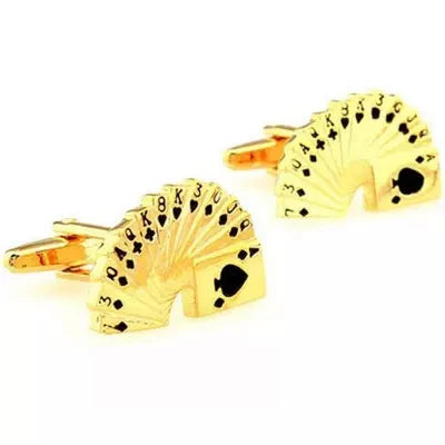 Quality Copper Material Casino Series Cuff Links Playing Card Design Poker Flush Cufflinks For Men