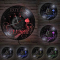 Horloge Murale Royal Flush Poker - Disque Vinyle Décoration Las Vegas Cadeau