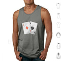 Aces Of Spades Playing Card Tank Tops Vest Sleeveless Ace Queen Of Spades Poker Game Spade Metal Hard Guitar Dark Slash Punk