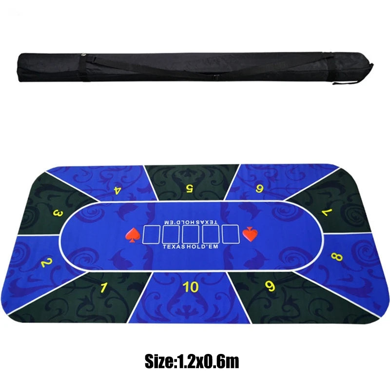 Hot 1.2m Deluxe Suede Rubber Texas Hold'em Pokers Tablecloth with Flower Pattern Casino Poker Set Board Game Mat Poker Accessory