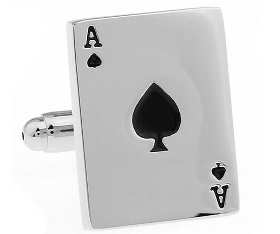 Quality Copper Material Casino Series Cuff Links Playing Card Design Poker Flush Cufflinks For Men