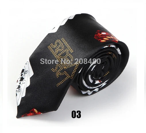 Mode 8 Style Poker Casino Theme Cravates Pour Homme Femme 5cm Narrow Skinny Cravates Formal Casual Accessory Pour Mariage Fête Daily