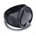 Simple Gambler Stainless Steel Lucky Spades A Ring Men Punk Biker Lucky Ring For Men Women Fashion Jewelry Gift