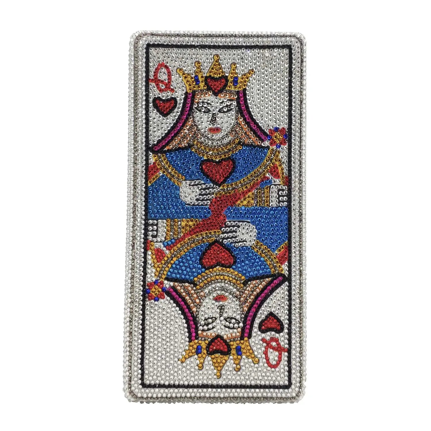 Boutique De FGG Poker Carte à Jouer Spade As Femme Cristal Pochette Sac à Main Evening Sac Vegas Strass Sac à Mains Casinos Dinner Sac