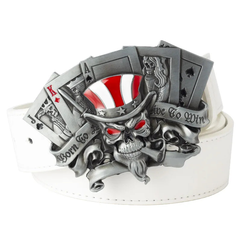 Poker Joker Ceinture Boucle Royal Flush Straight  Punk Style Rock Music Clothing Accessories