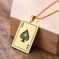 Vnox Lucky Ace of Spades Men Necklaces Jewelry,Stainless Steel Poker A Pendant,Rock Punk Casino Good Fortune Collar Accessory