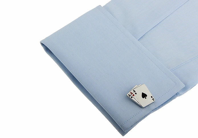 Quality Copper Material Casino Series Cuff Links Playing Card Design Poker Flush Cufflinks For Men