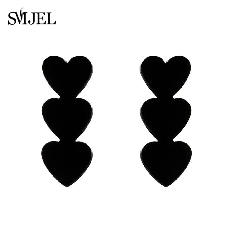 Stainless Steel Creative Poker Ace Stud Earrings Small Black Heart Spades Earrings for Women Girls Jewelry Unique Design Earings