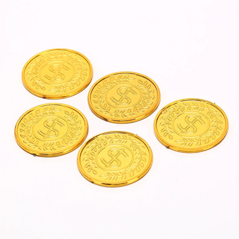 Gmarty 100Pcs/10Pcs poker casino chips bitcoin model bitcoin gold plating  Plastic Pirate Gold Coins