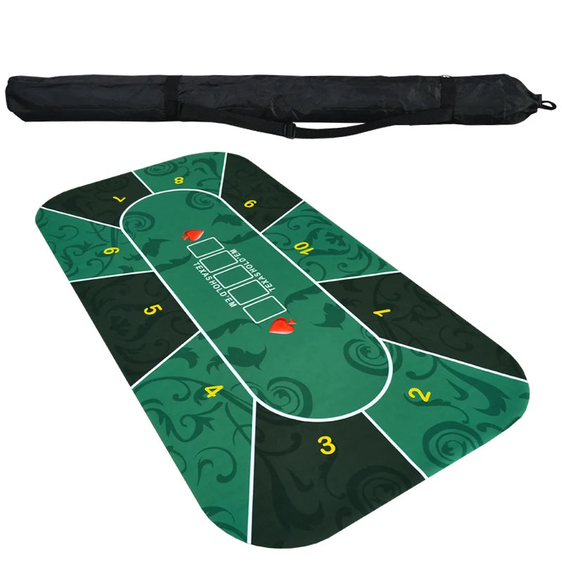 Hot 1.2m Deluxe Suede Rubber Texas Hold'em Pokers Tablecloth with Flower Pattern Casino Poker Set Board Game Mat Poker Accessory