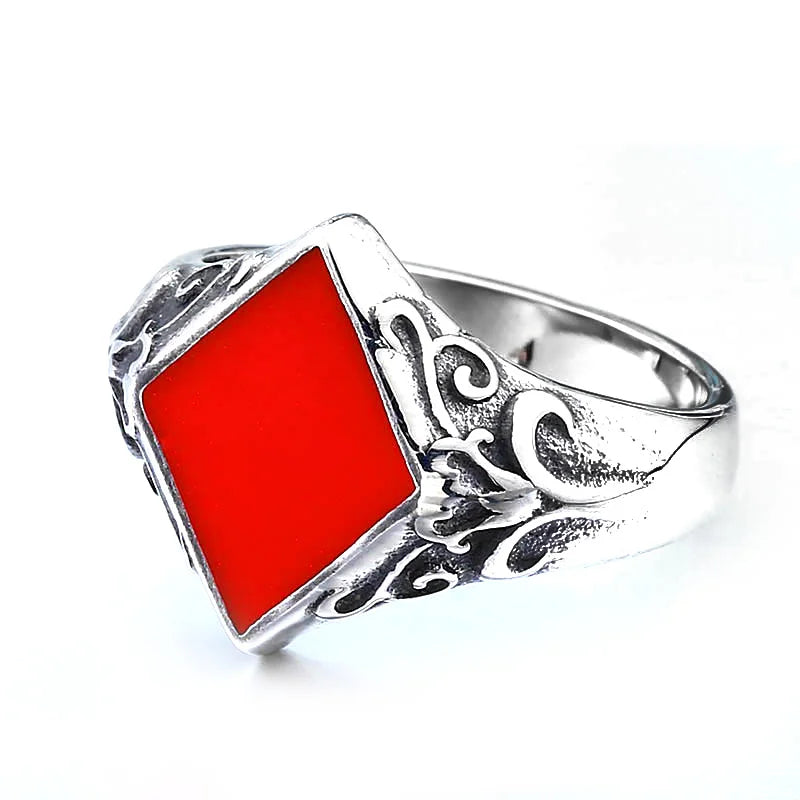 Spade A Playing Card Ring 316L Stainless Steel Man's Fashion Jewelry Retro Personality BR8-043 US Size