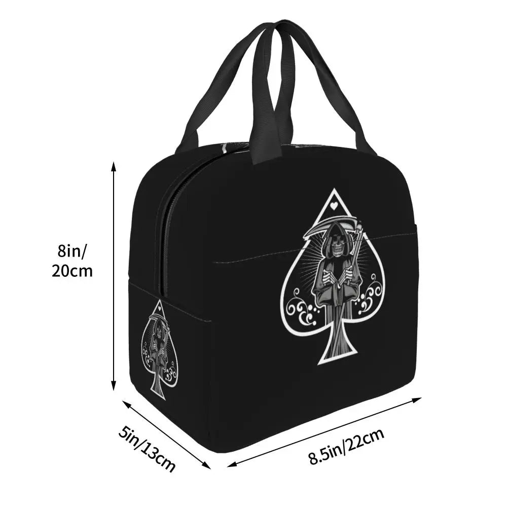 Poker Four Suits Portable Lunch Box Étanche Card Game Players Cooler Thermal Food Insulated Lunch Bag School Children Student