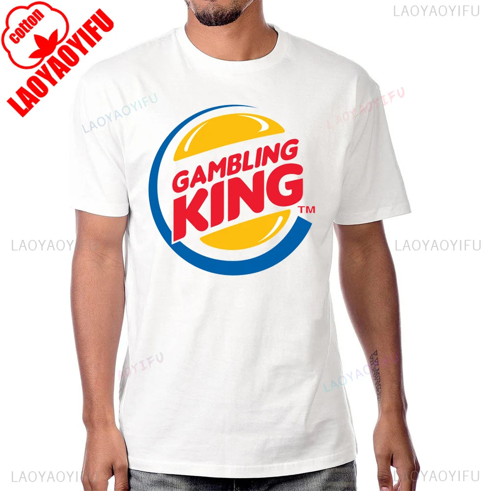 Funny Gambling King T-Shirt Vegas Roulette Slot Poker Gambling Casual Fashion Streetwear Man Tshirt Cotton Short Sleeve T Shirt