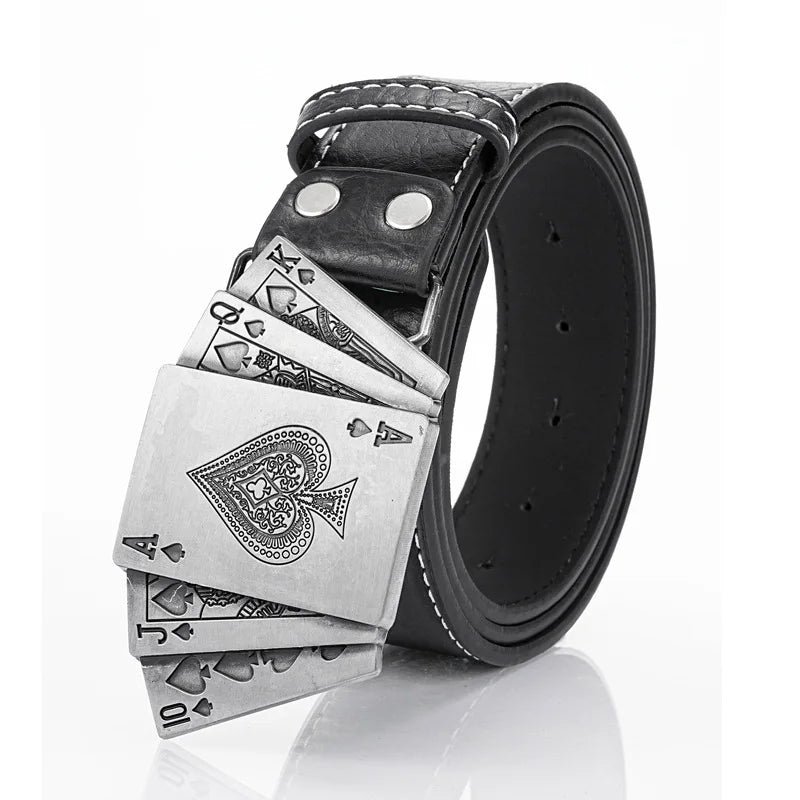 European et American Punk Style Homme Carte à Jouer Ceinture Cross-Border Unisexe Ceinture