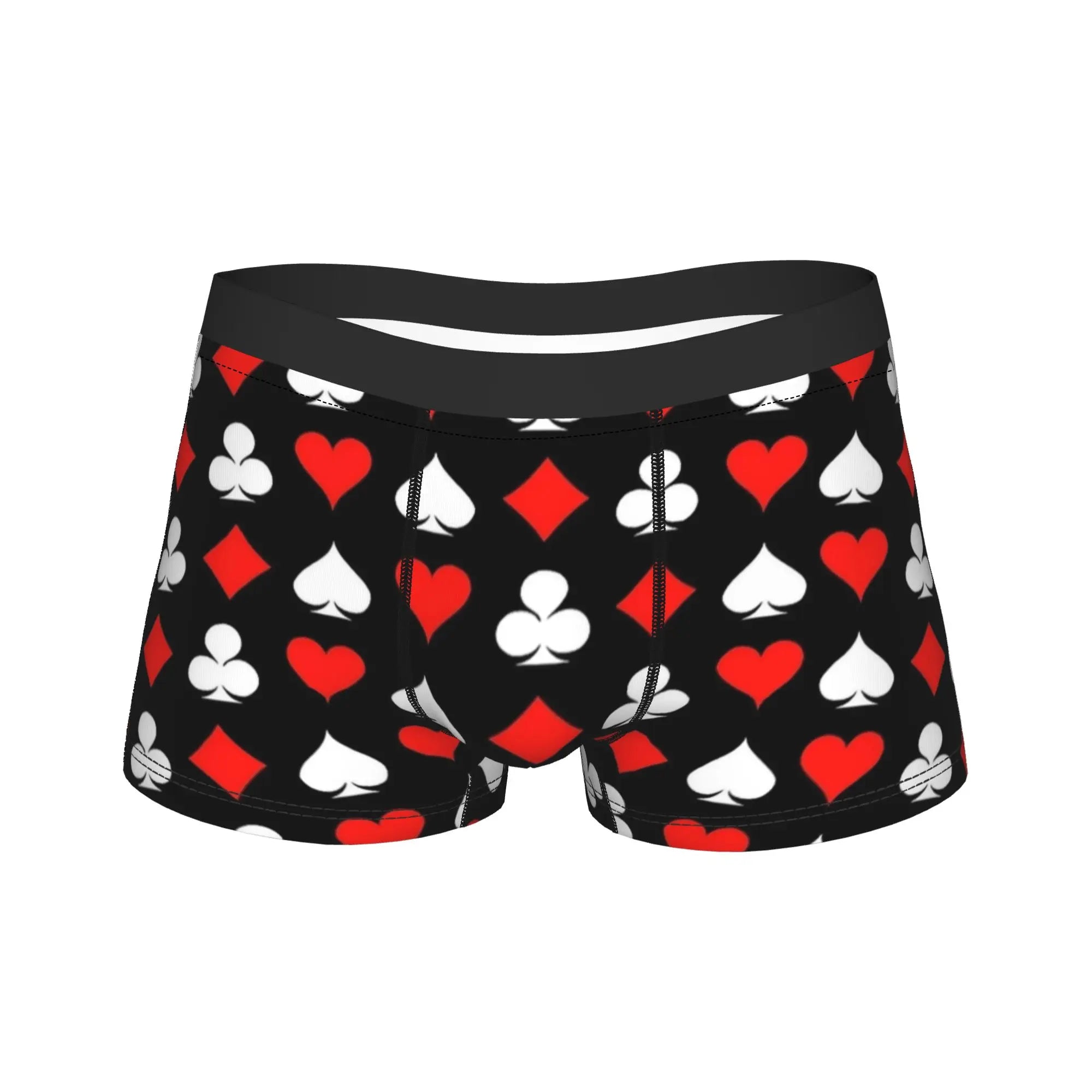 Playing cards suit symbols Underwear  Elastic Underpants Custom DIY Boxer Brief For Men 3D Pouch Plus Size Boxershorts