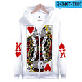 Playing Cards Poker 3D Print Zip Up Women/Men Hoodie Sweatshirts Streetwear Hip Hop King Queen Cosplay Zipper Hooded Jacket