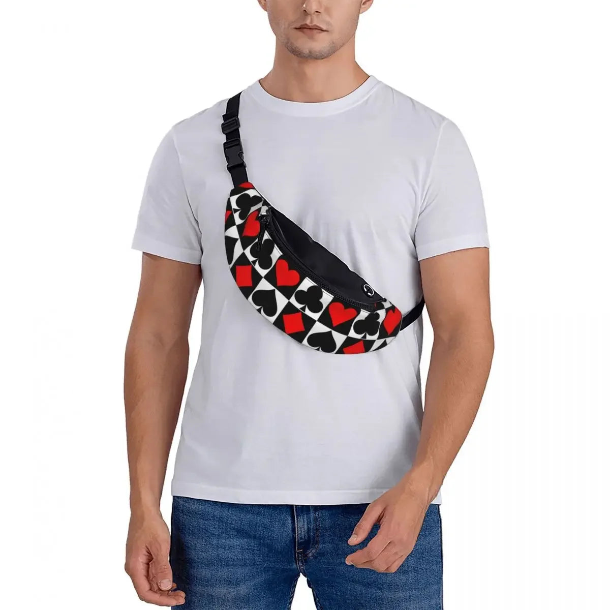poker Cards Waist Sac Cartes à Jouer Unisexe Travel Waist Pack Picture Polyester Sac
