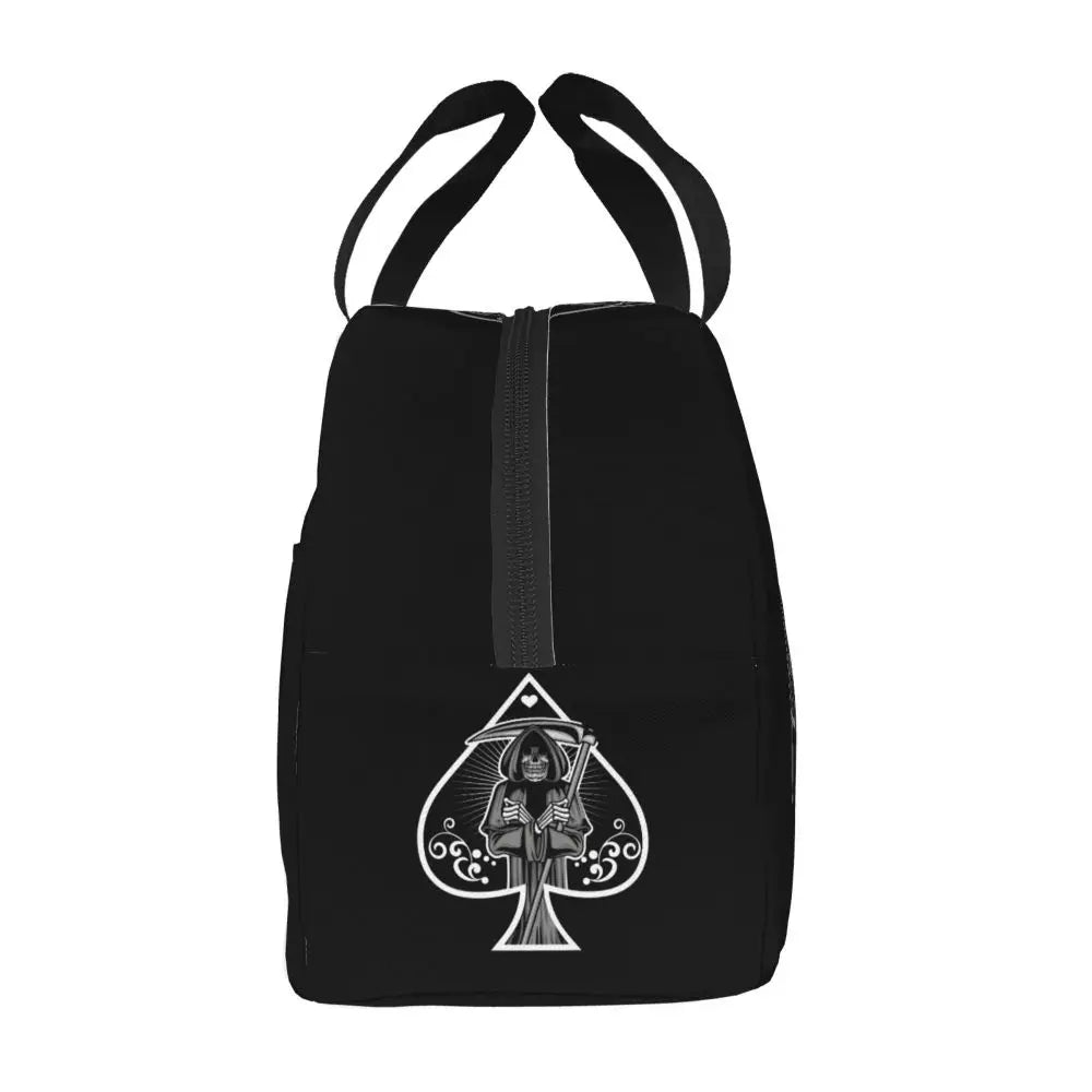Poker Four Suits Portable Lunch Box Étanche Card Game Players Cooler Thermal Food Insulated Lunch Bag School Children Student