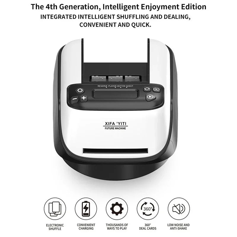 2400mAh Rechargeable Automatic Card Dealer Machine 360° Rotating Electric Poker Card Dispenser Tool For Outdoor Parties