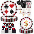 Casino Poker Card Party Disposable Tableware Paper Plates Cups Napkins Casino Night Las Vegas Birthday Party Decoration Supplies