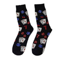 MYORED A pair of new cotton socks poker dice pattern fashion trend men's casual mid-tube socks