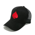 Cross border TEMU sunshade hat, hip-hop personalized peach heart poker baseball cap, mesh cap for men and women, adjustable