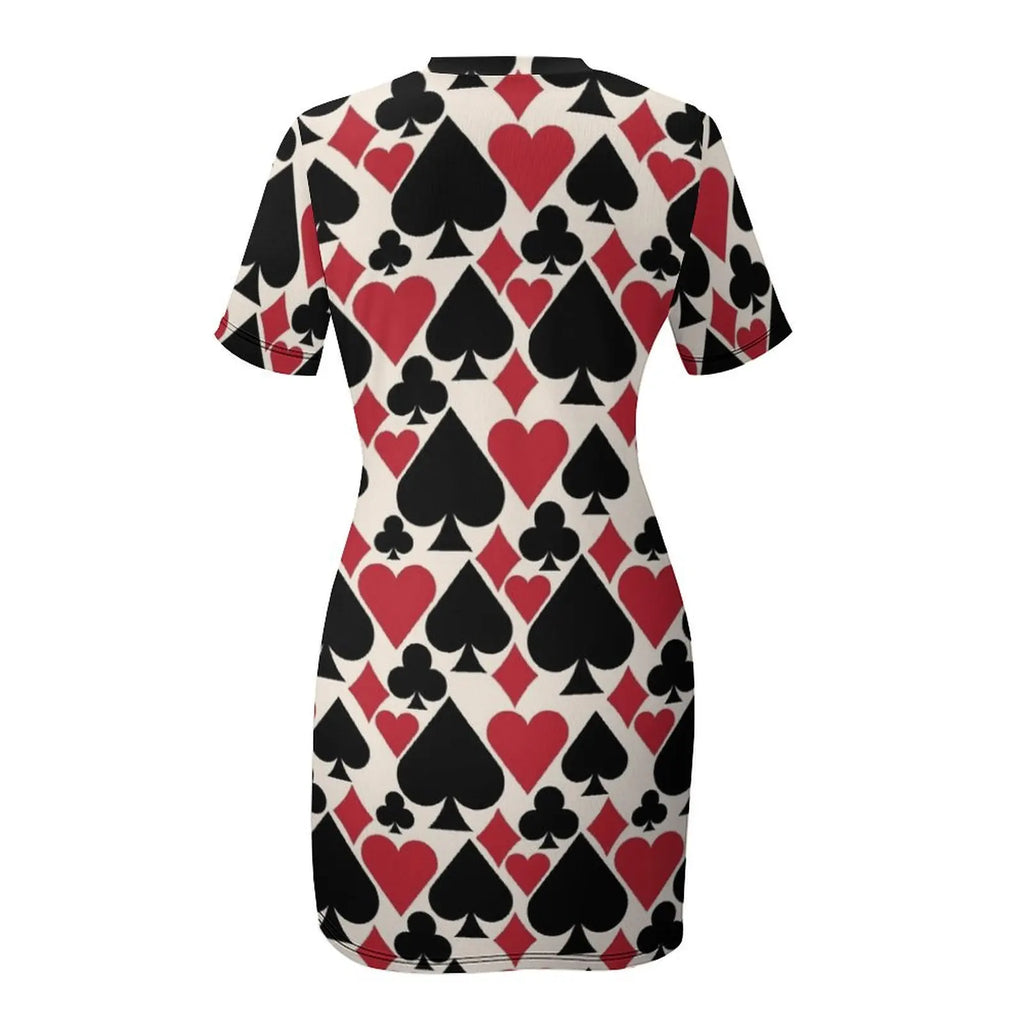 Casino Fun Short-Sleeved Dress Bride dresses chic and elegant woman dress dress for women summer elegant