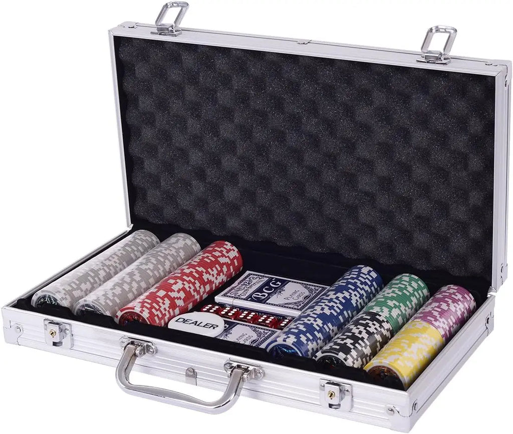 Set de Poker 300 Jetons Mallette Aluminium — Cartes Dés Bouton | Allin Jewels