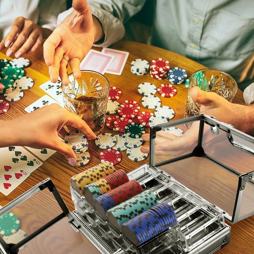 Mallette de Poker 600 Jetons - Valise Aluminium & Acrylique Transparente