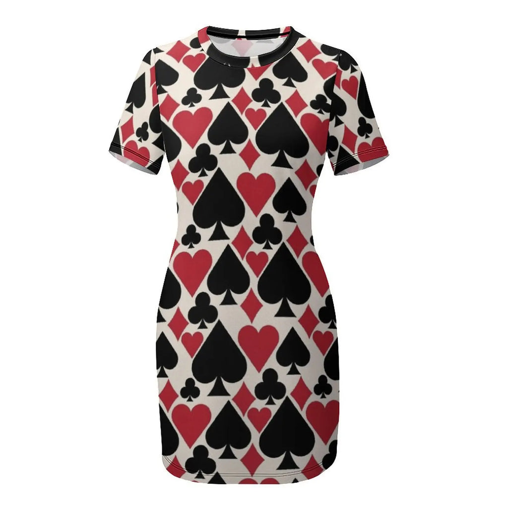 Casino Fun Short-Sleeved Dress Bride dresses chic and elegant woman dress dress for women summer elegant