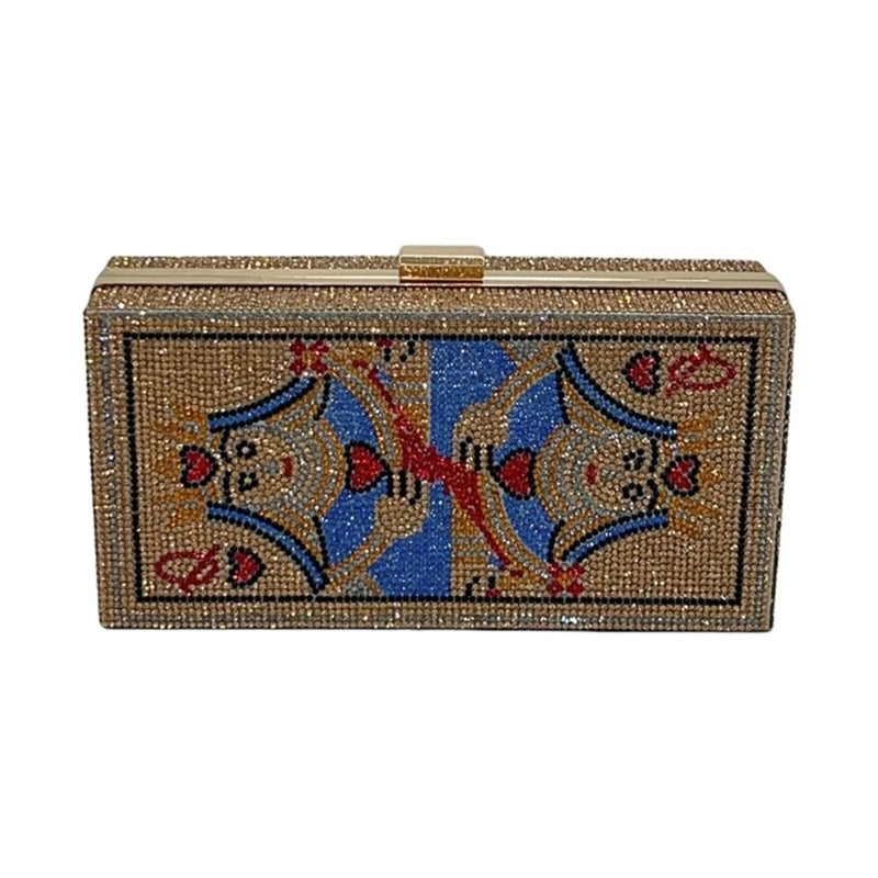 Women Card Evening Clutch Purse Novelty Purse Queen Hearts Bags Playing Cards Gift