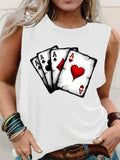 PLUS SIZE printed Summer women's loose and personalized dream catcher mesh printed vest top T-shirt comfortable sleeveless
