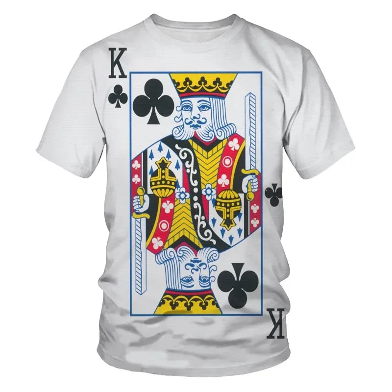 T-Shirt Cartes à Jouer 3D - Homme & Enfant Respirant Streetwear