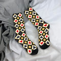 Playing Poker Cards Suit Symbols Stockings  Pattern Funny Socks Spring Anti-Slip Socks Men Outdoor Sports Comfortable Socks