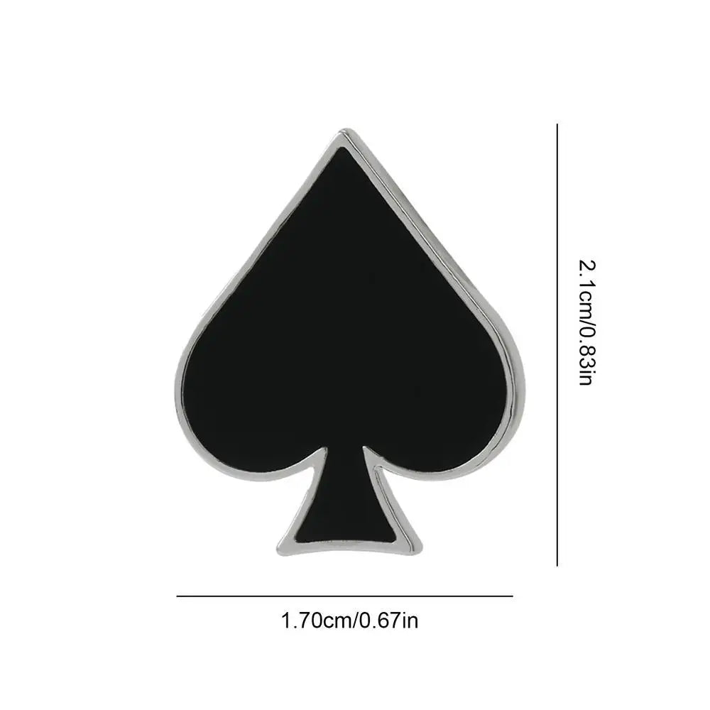 Creative Poker Icon Brooch Fashion Small Badge Spades Buckle Pin Collar Ornament Europe America Playing Cards Breastpin