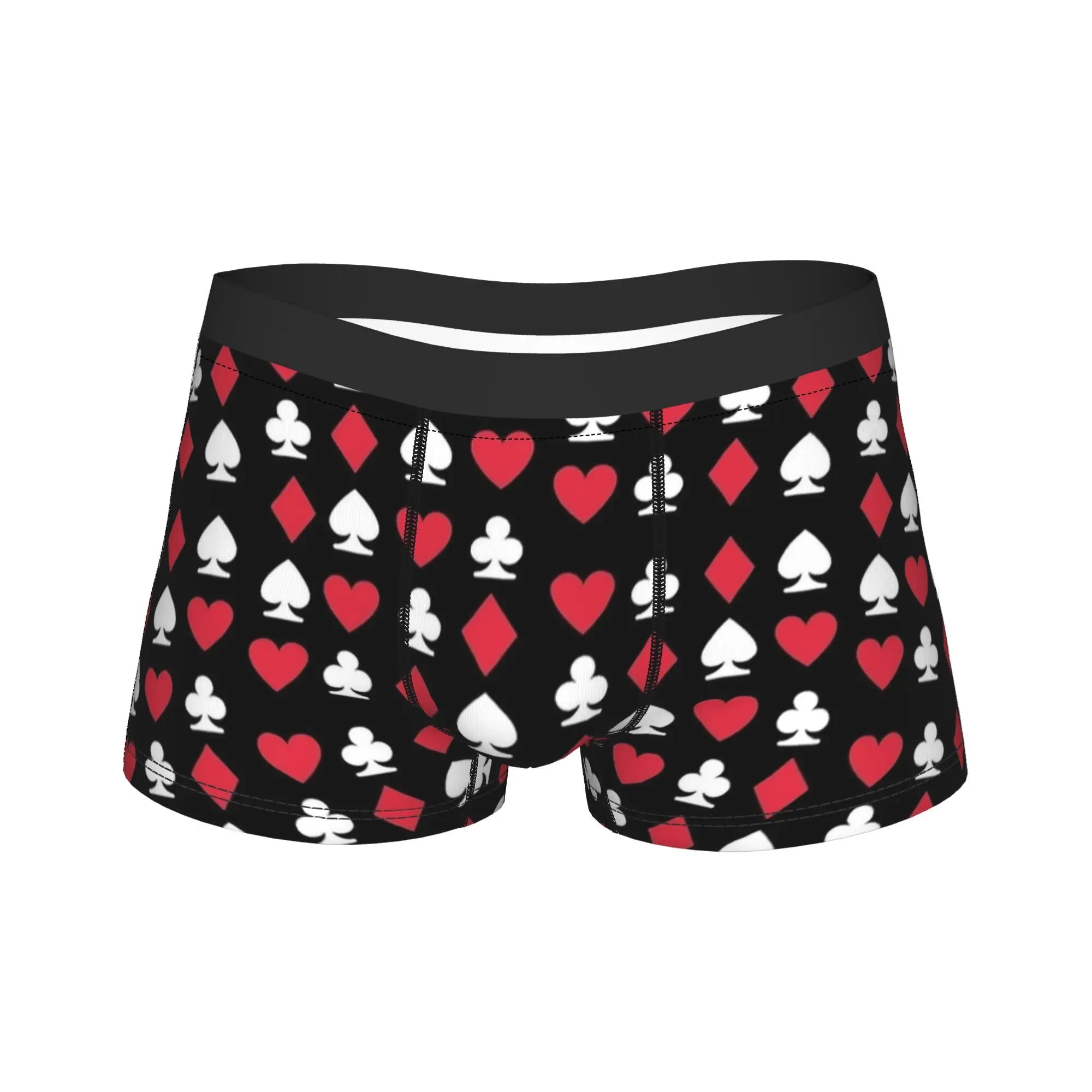 Playing cards suit symbols Underwear  Elastic Underpants Custom DIY Boxer Brief For Men 3D Pouch Plus Size Boxershorts