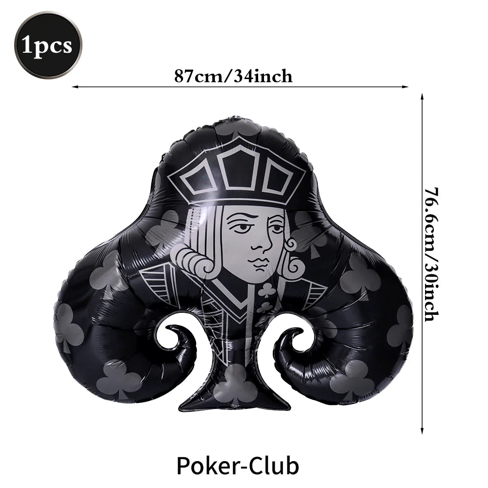 Casino Fête Décoration Dice Ballon Chanceux 7 Aluminium Ballon Latex Poker Ballons Casino Poker Fête Las Vegas Mariage Décorations