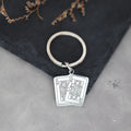 Red Heart King and Queen Playing Card Stainless Steel Custom ID Phone Tag Key Chain Men's Jewelry Hip Hop Punk Key Chain Pendant