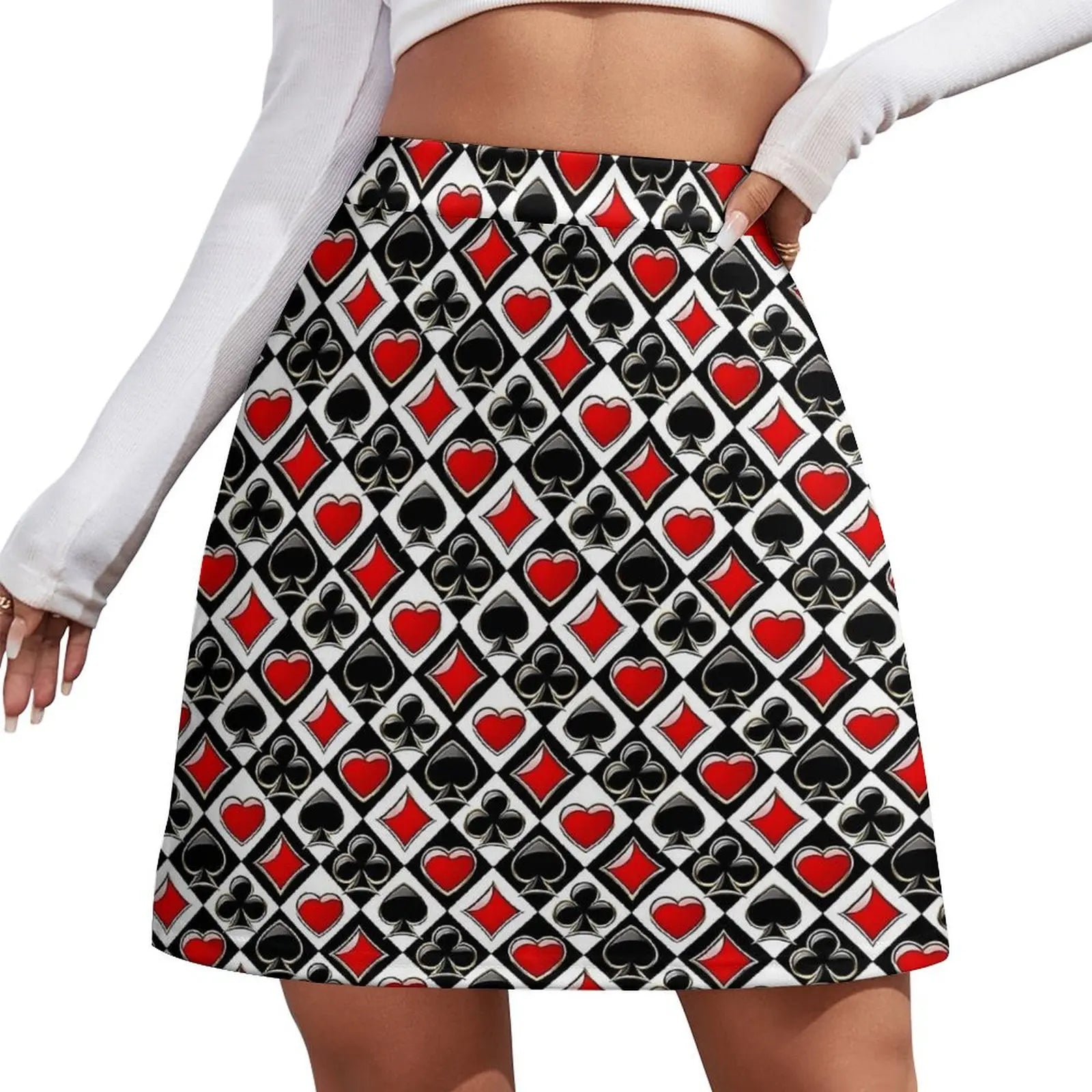 Playing Cards Casino The Gambler Skirt Summer  Y2K Casual A-line Skirts Cute Mini Skirt Ladies Graphic Oversized Skort Clothes
