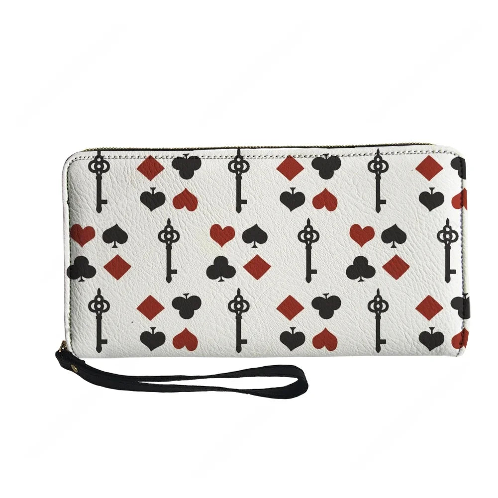 Carte à Jouer Poker 3D Impressioned Pattern Custom Portefeuille Sac à Main Hommes Femmes  Zipper Long Portefeuilles Double Impression Portable Portefeuille Cadeau Sac