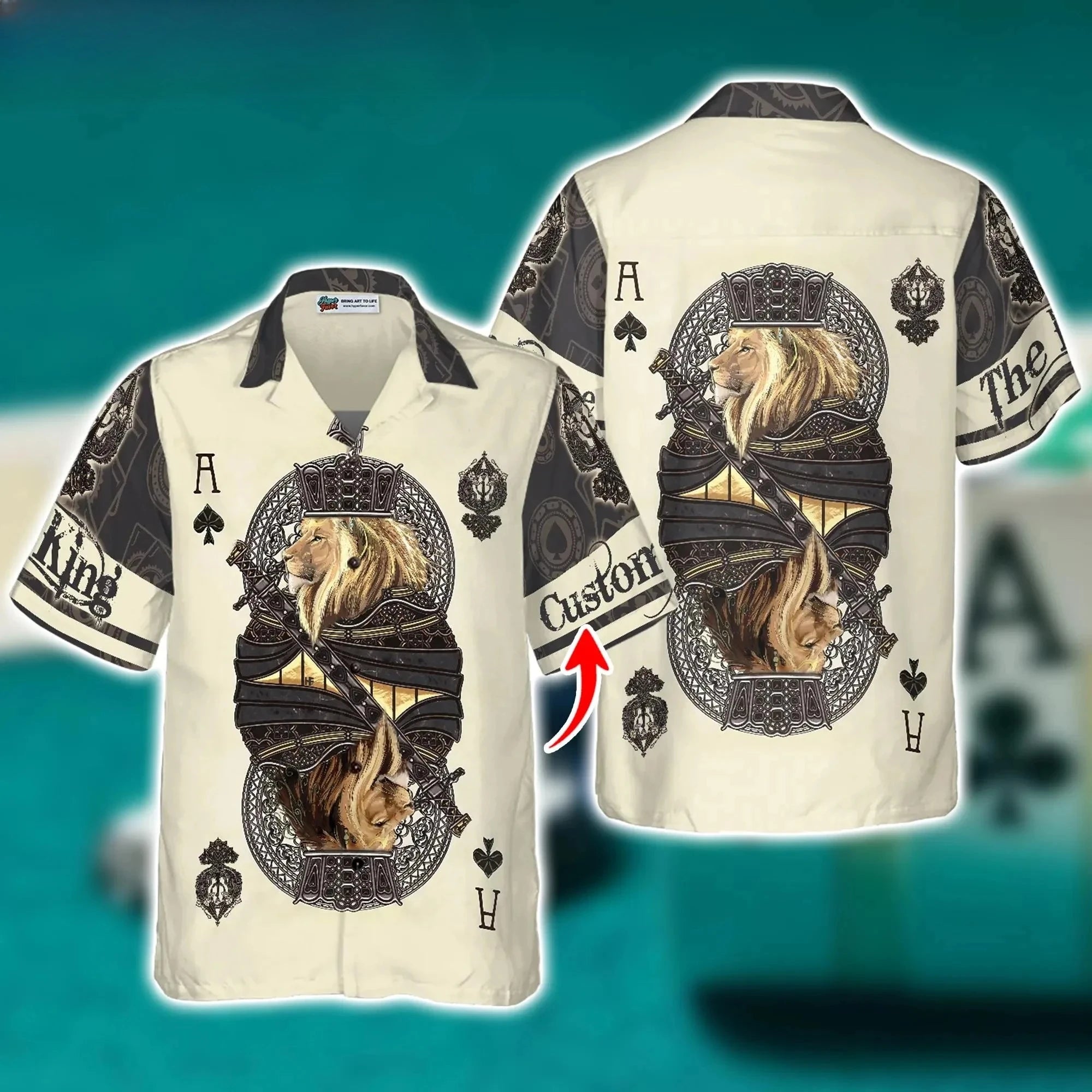 Poker Hawaiian Shirts Gambling Shirt Blackjack Short-sleeve Button Down Shirt Gift for Casino Lover Las Vegas Trip Casino Shirt