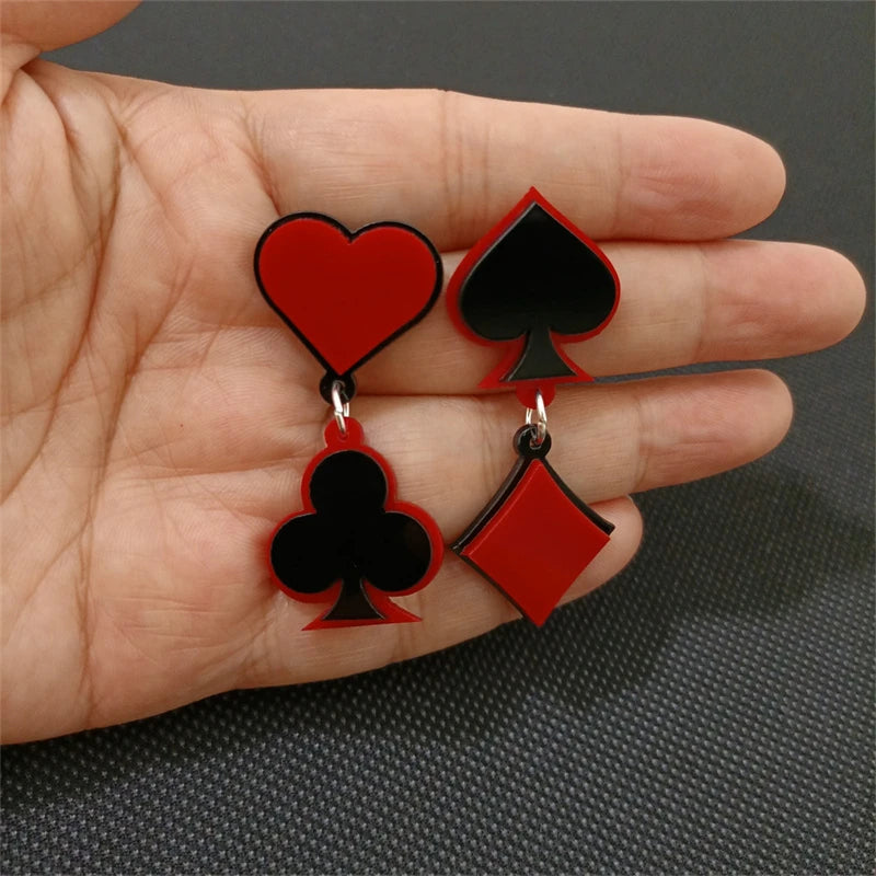 KUGUYS Poker Sign Drop Earrings