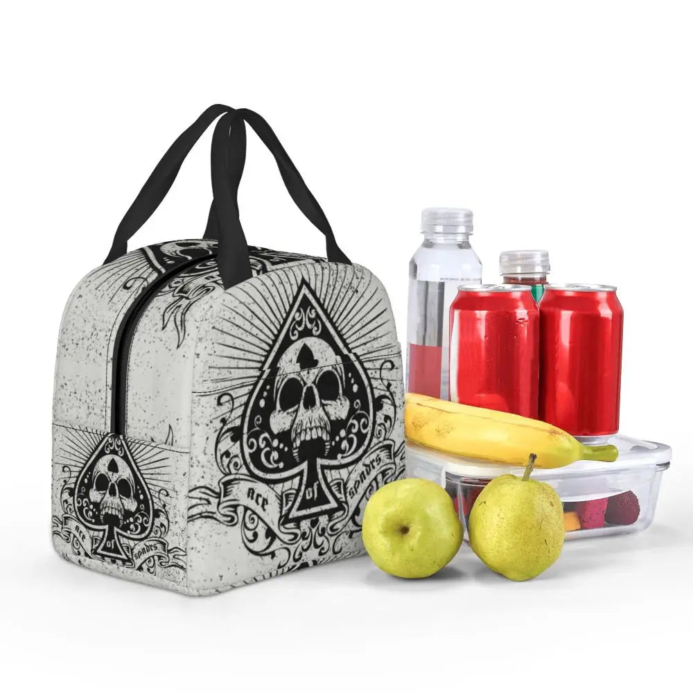 Poker Four Suits Portable Lunch Box Étanche Card Game Players Cooler Thermal Food Insulated Lunch Bag School Children Student