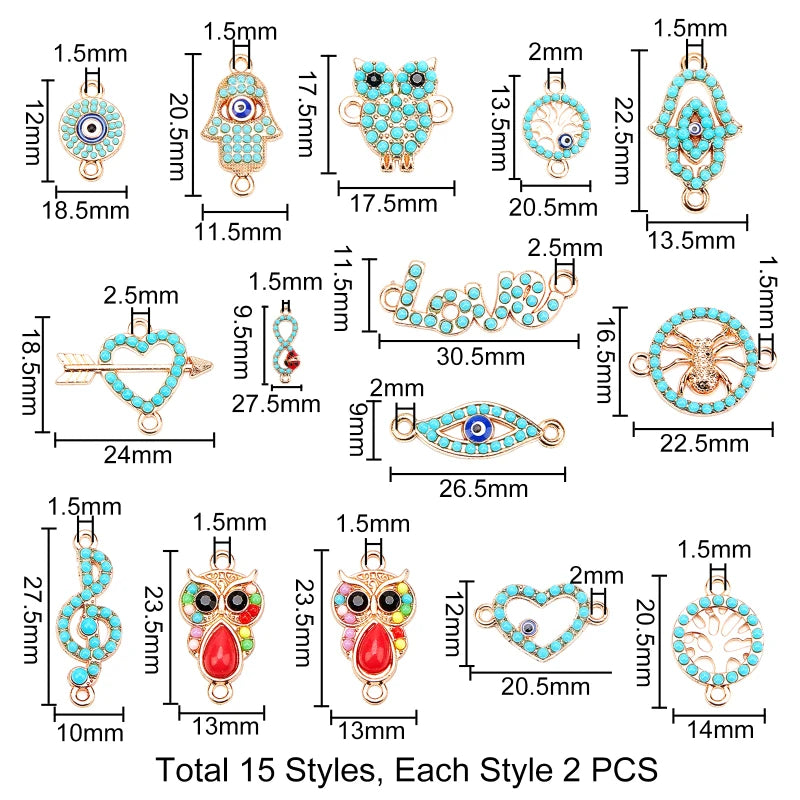 40pcs Playing Card Sign Links Alloy Enamel Connector Charms Poker Connector pour DIY Necklace Bracelet Earring Jewelry Making