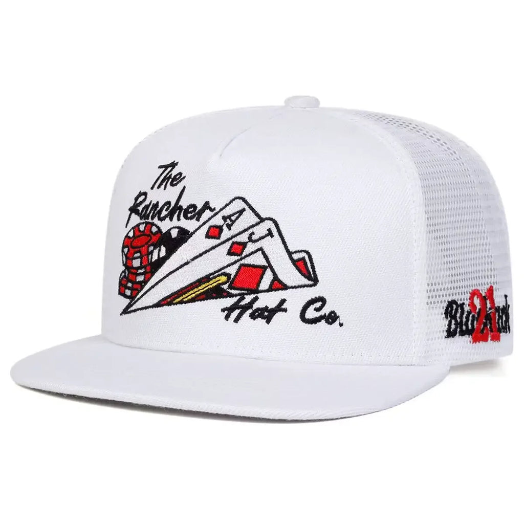 Unisex Poker Embroidery Hip-hop Net Hats Spring Summer Outdoor Adjustable Casual Baseball Caps Trucker Caps Sunscreen Hat