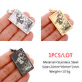 22 Tarot Cards Necklace Pendant Stainless Steel Major Arcana Divination Charms For Jewelry Personalized Necklace Making Gift DIY