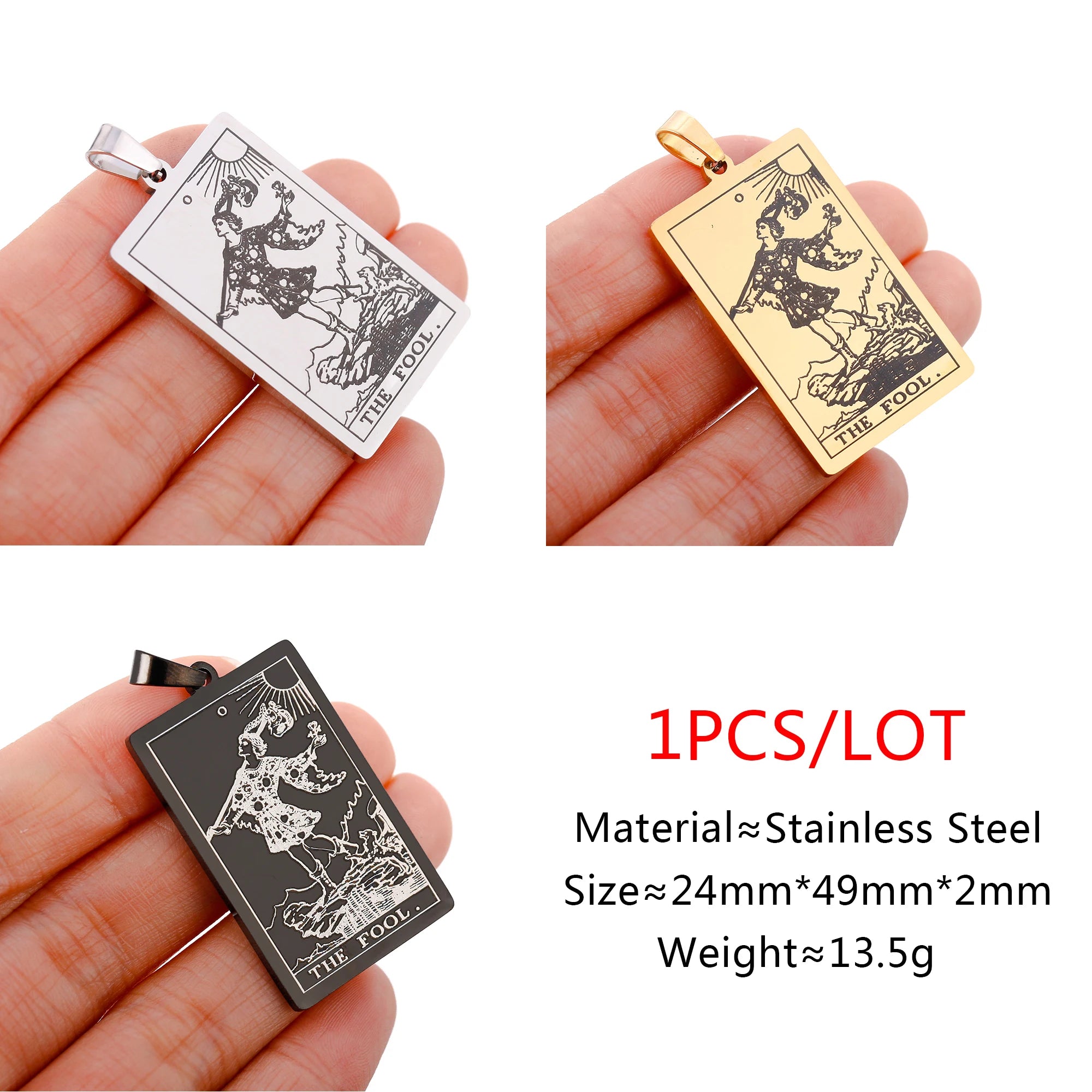 22 Tarot Cards Necklace Pendant Stainless Steel Major Arcana Divination Charms For Jewelry Personalized Necklace Making Gift DIY
