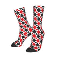 Novelty Men's Poker Playing Card Symbols  Dress Socks Unisex Breathbale Warm 3D Printed Heart Spade Diamond Club  Crew Socks