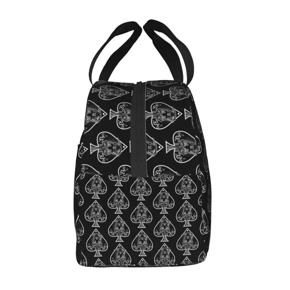 Poker Four Suits Portable Lunch Box Étanche Card Game Players Cooler Thermal Food Insulated Lunch Bag School Children Student